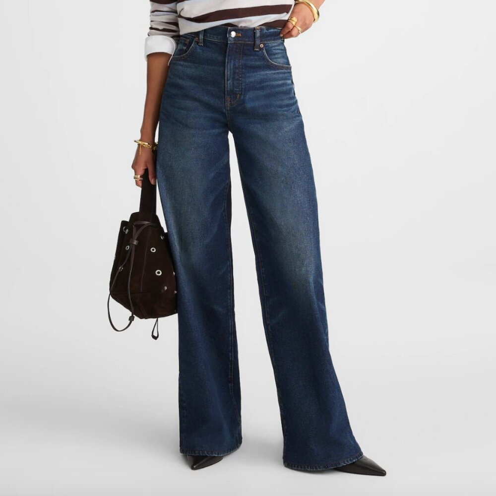 NWT! MADEWELL Superwide-Leg Jeans in Kipton Wash Size 25
